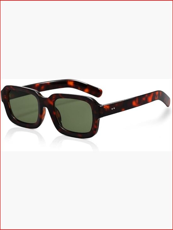 Retro Square Sunglasses Trendy Thick Rectangle 90s Vintage Shades UV Protection main image 5